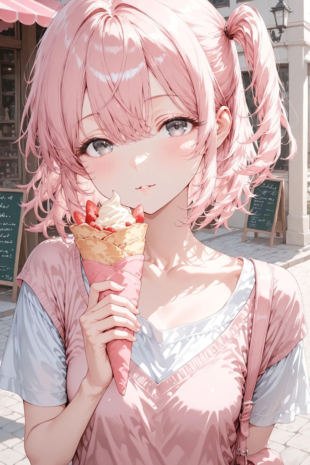 桃花とクレープ