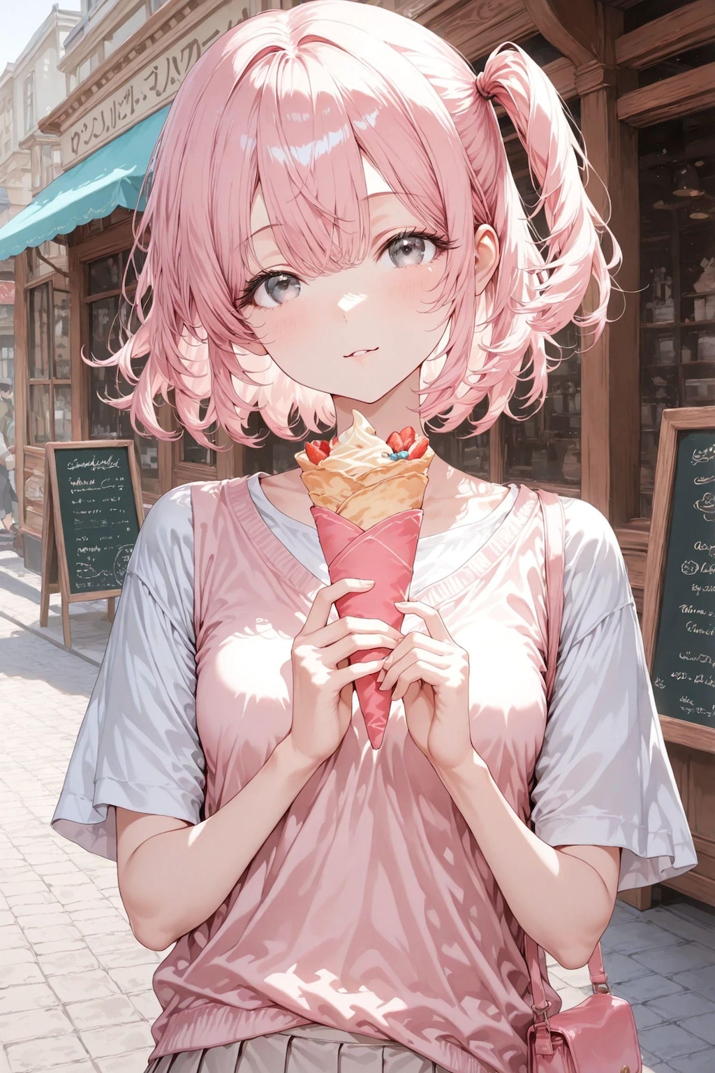 桃花とクレープ