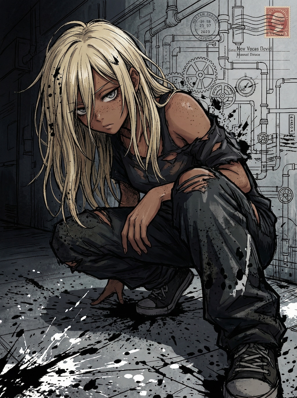 褐色金髪ガール