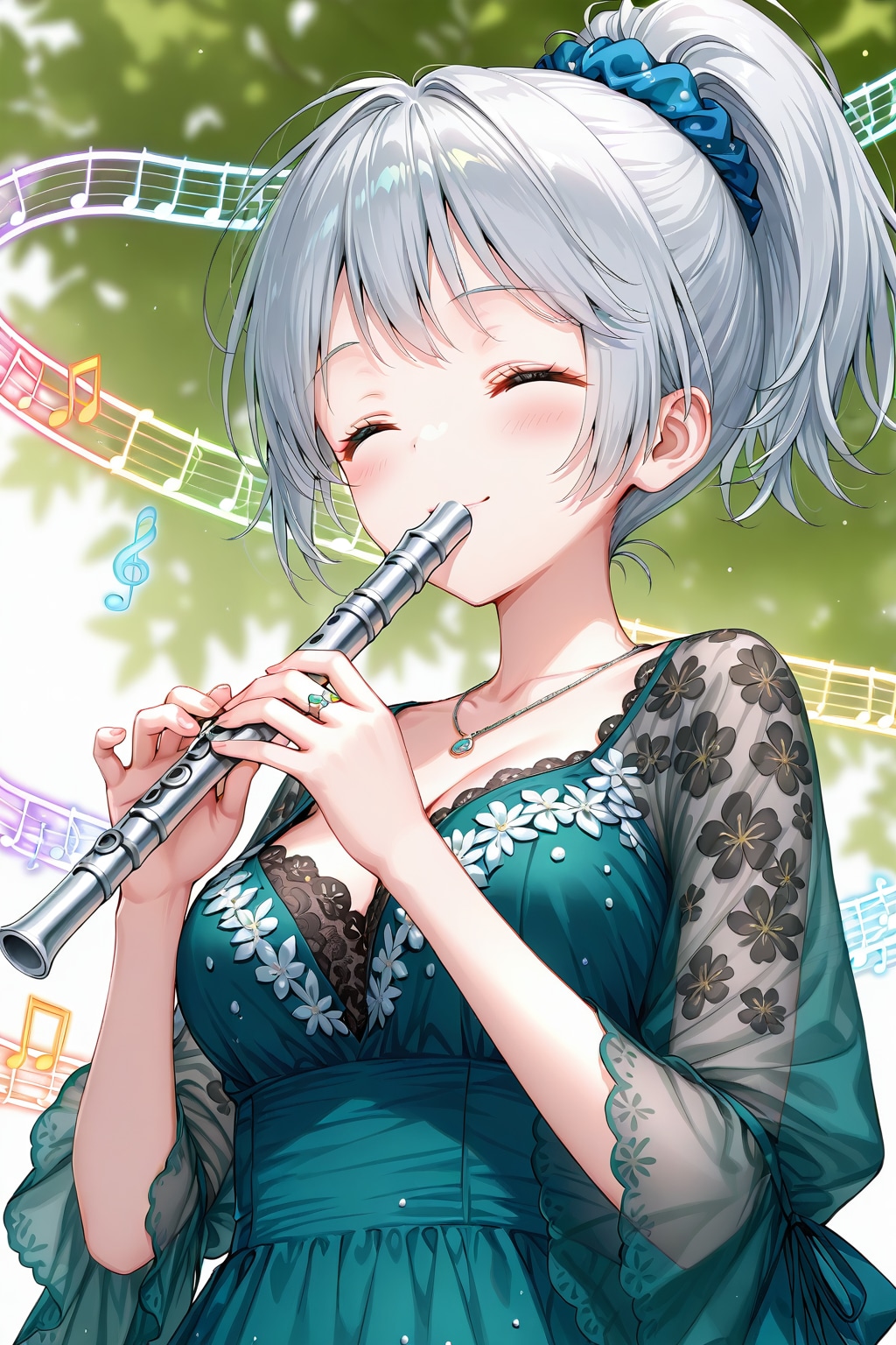 笛を吹く雛菊ちゃん