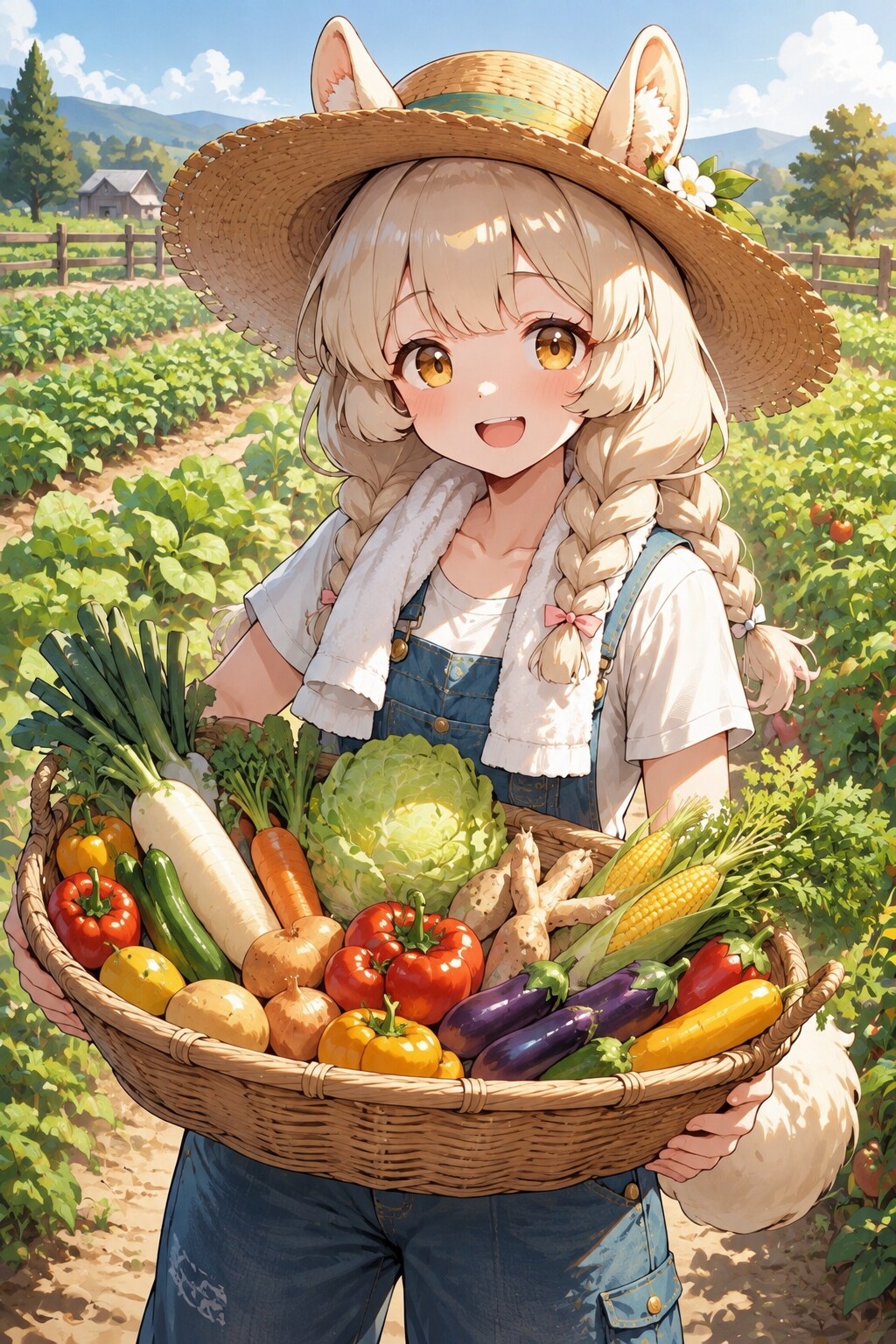 新鮮野菜とアルパカちゃん | の人気AIイラスト・グラビア