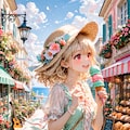 triple-scoop ice cream cone 4枚目