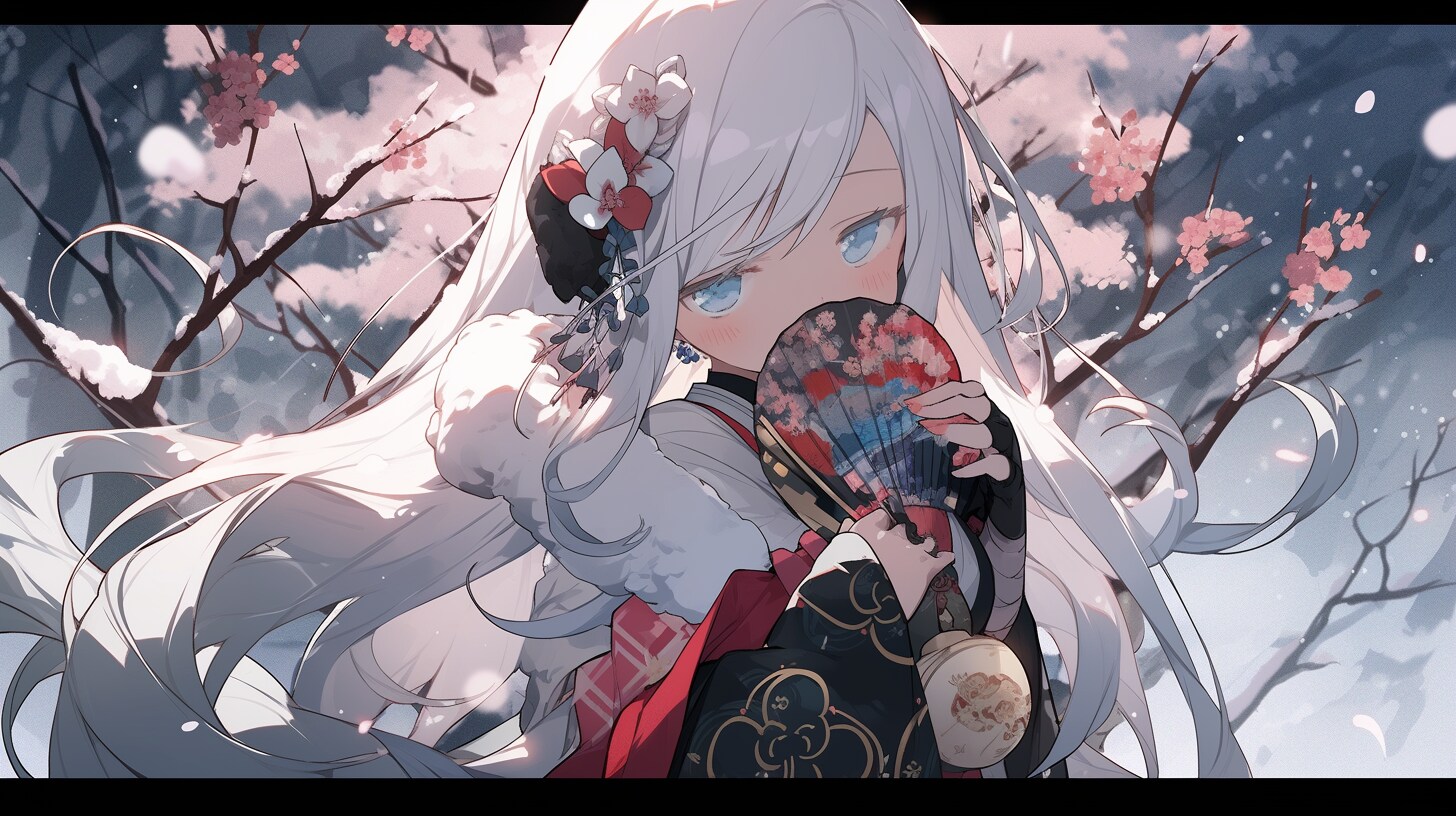 雪　和服美少女