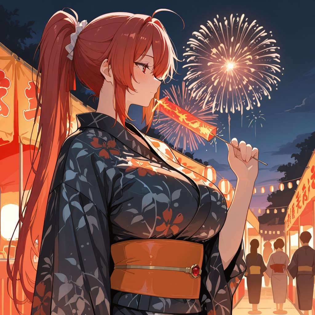 夜空に咲く花火と、店長の休日