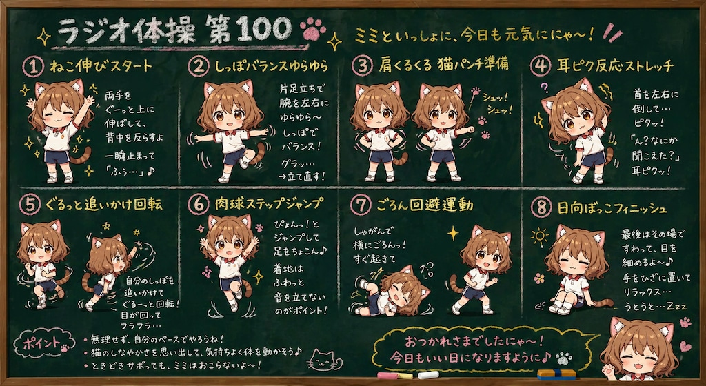 ラジオ体操第100・猫式