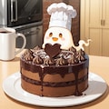 チョコレートケーキを作られるお化けパティシエ 2枚目