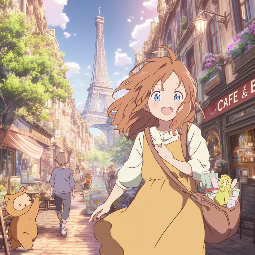 エッフェル塔と女の子 Eiffel Tower and girl