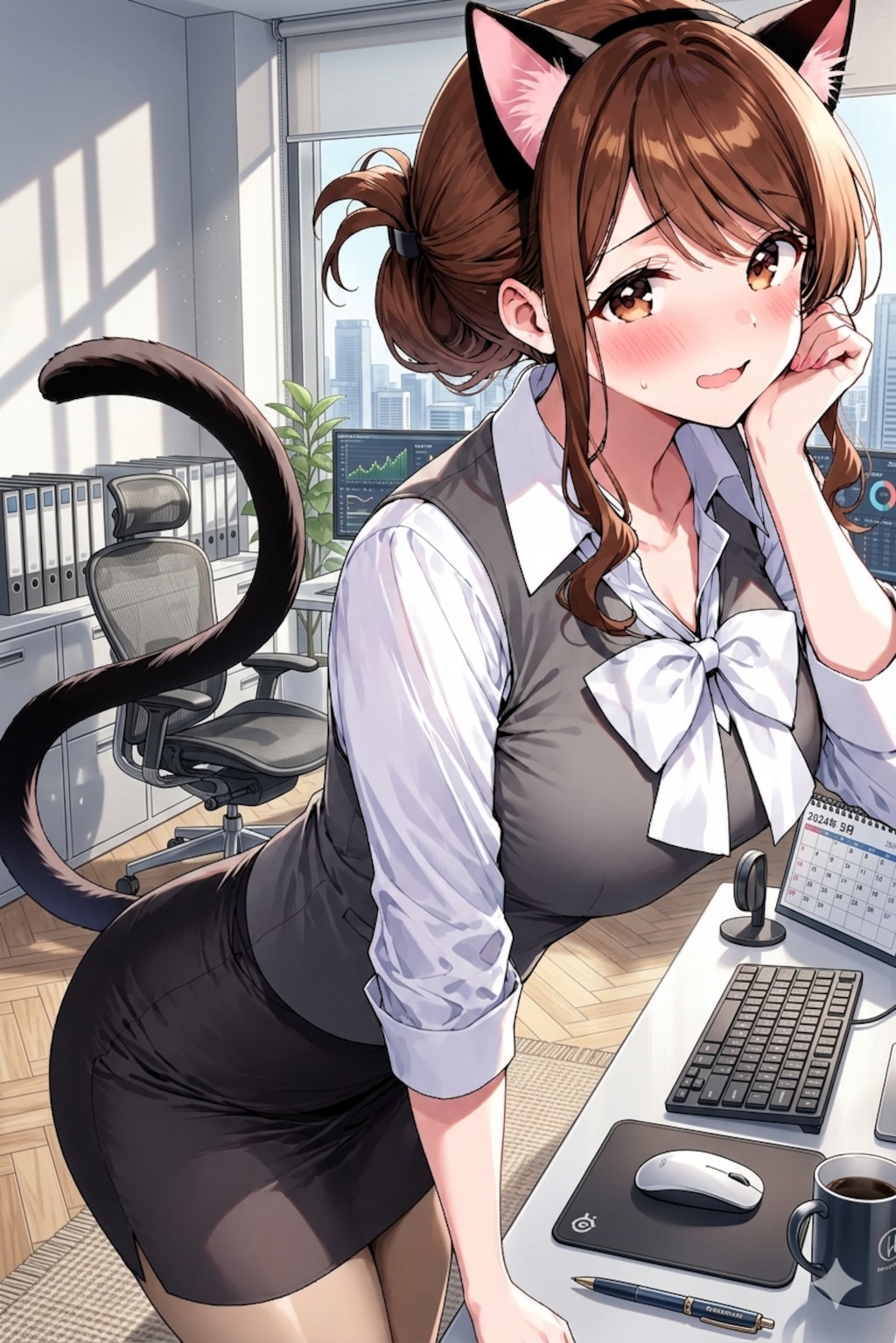 猫耳看板娘さん