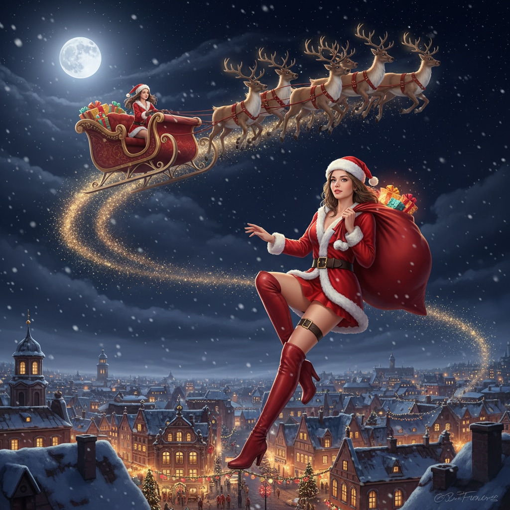 サンタが降る街に | の人気AIイラスト・グラビア