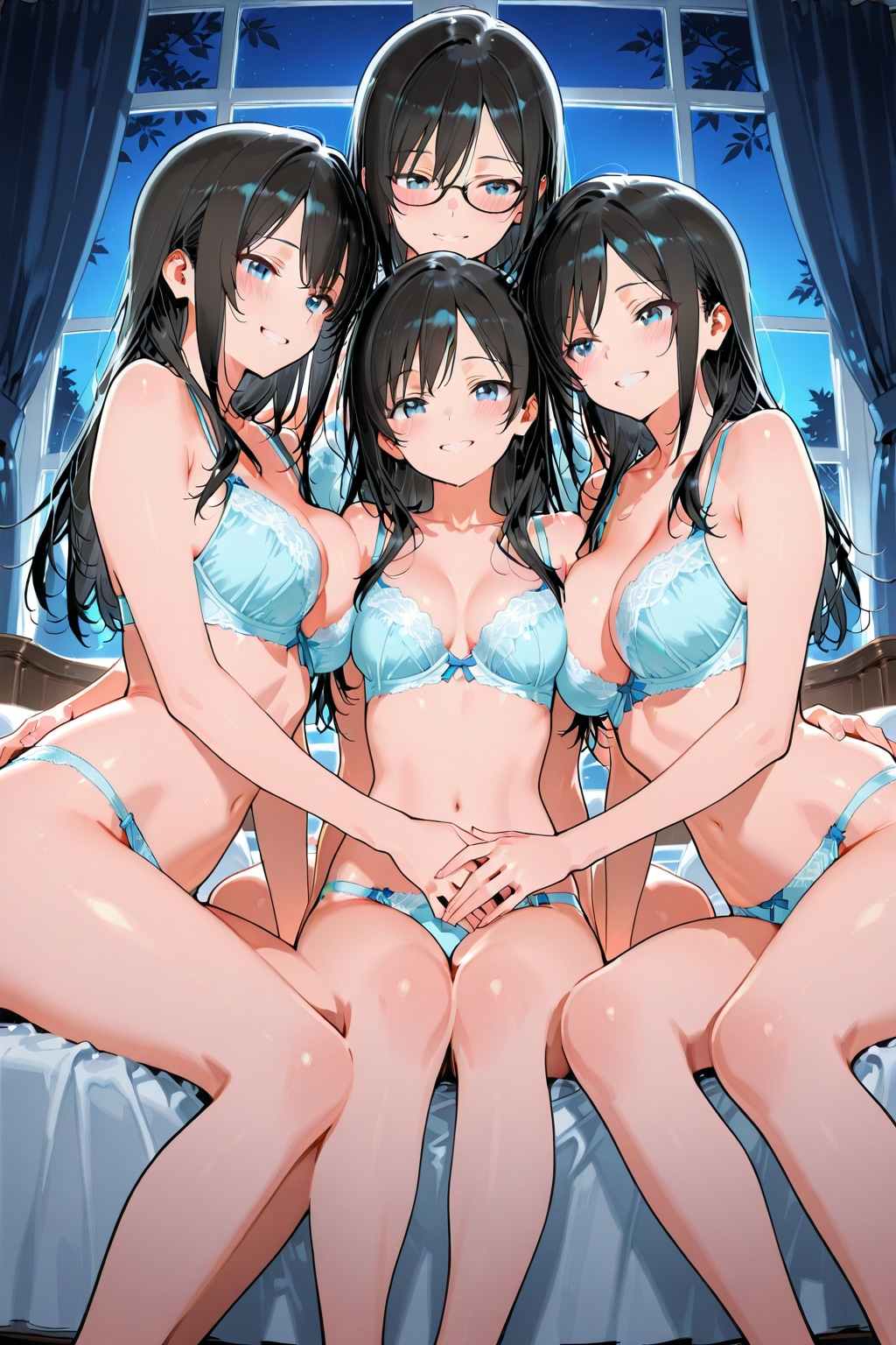 夜のランジェリーパーティ
