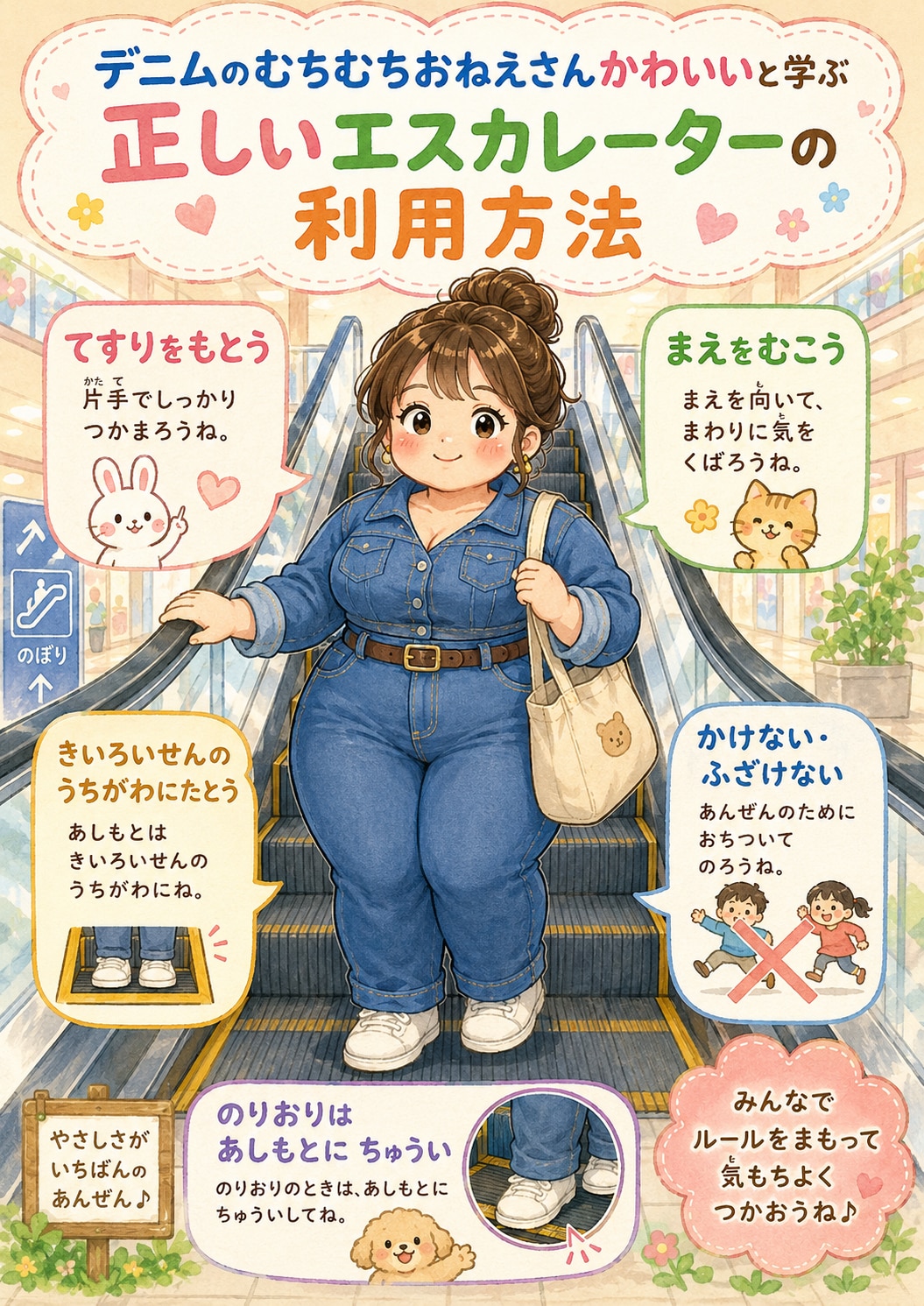 むちむちおねえさんとエスカレーター