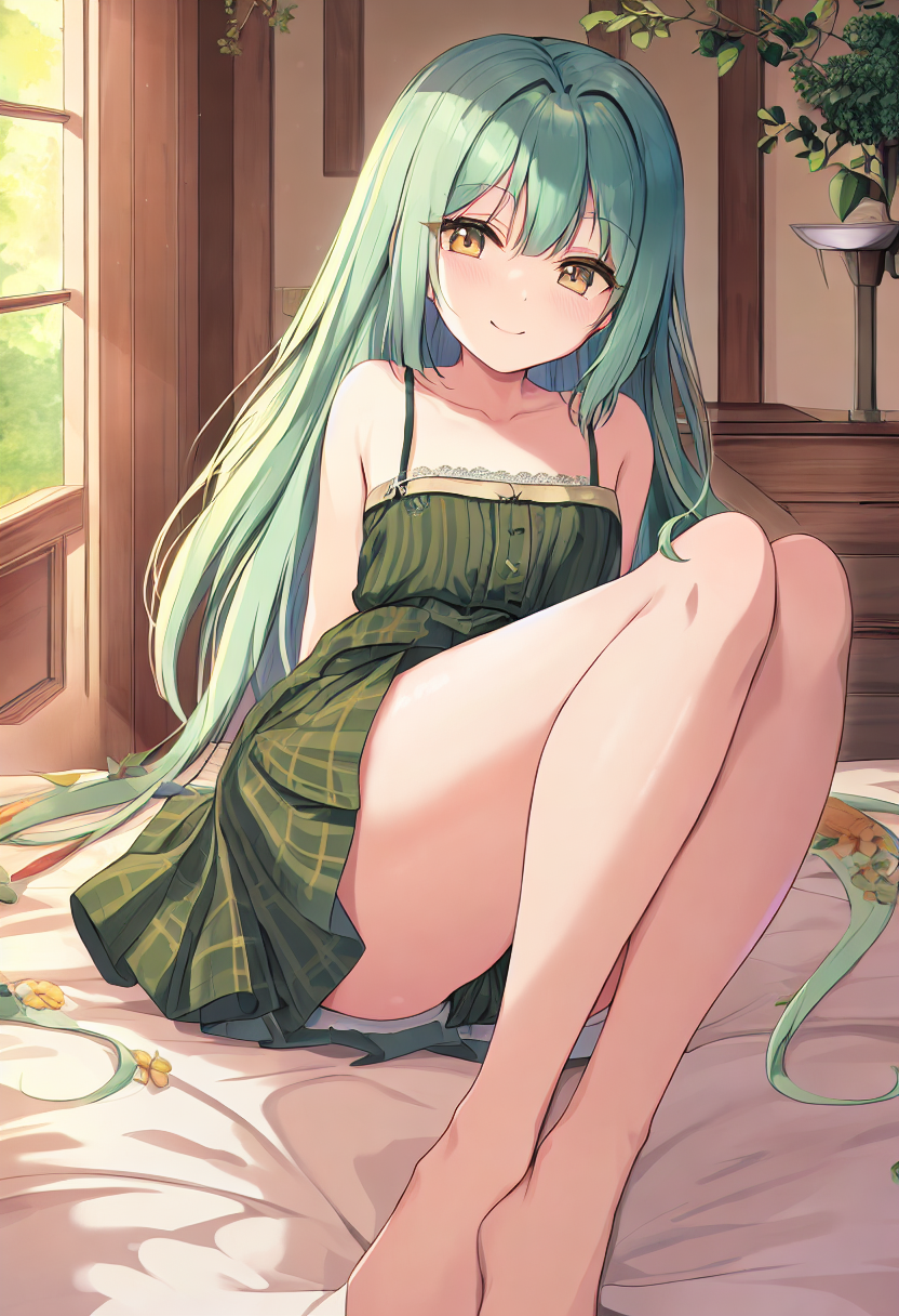 In a warmly lit wooden bedroom surrounded by forest mists