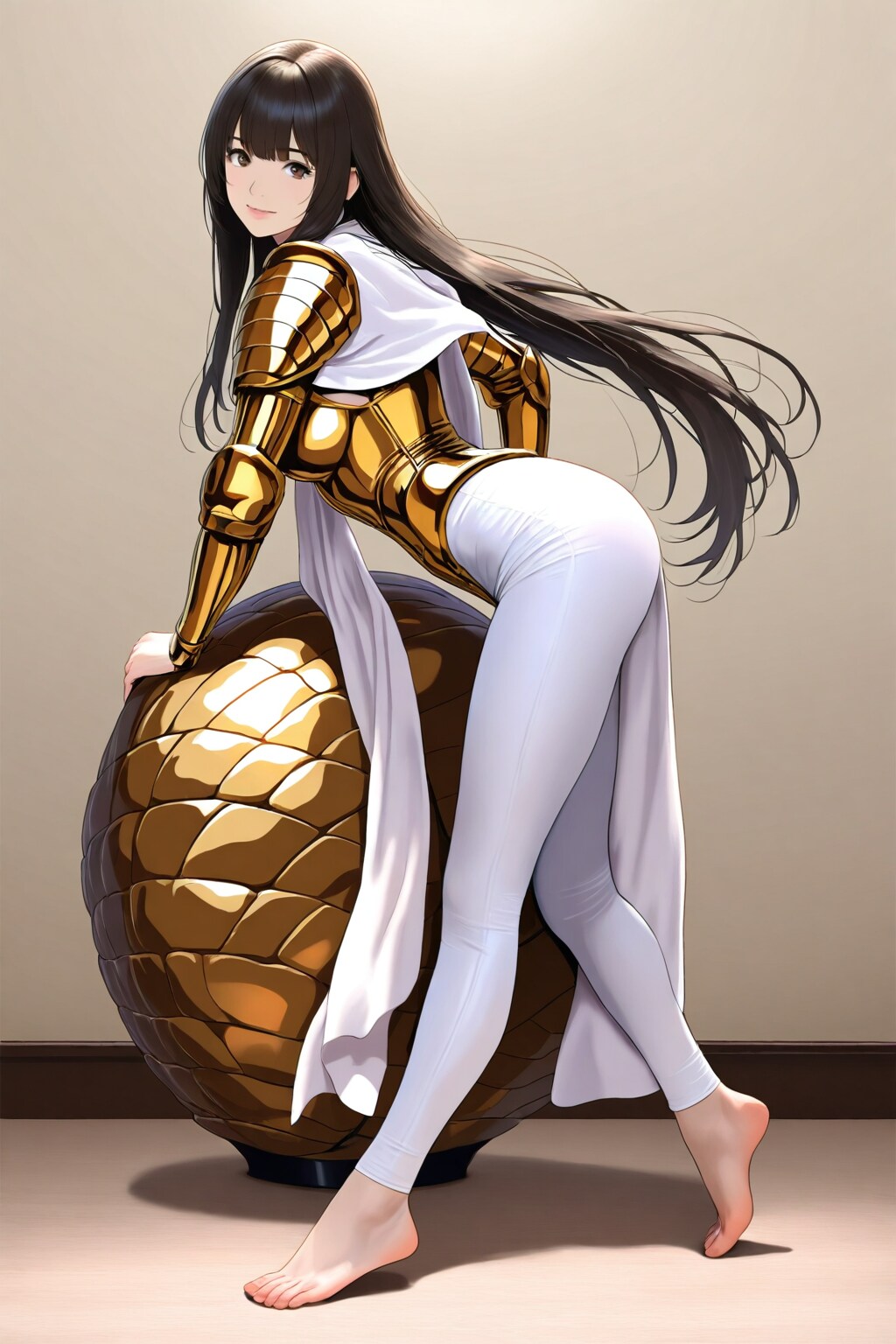 金色に輝くハードシェルバトルスーツ