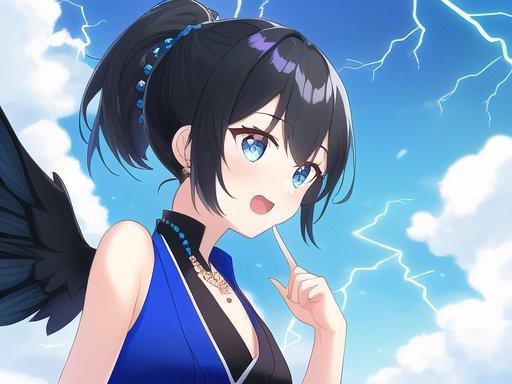 うっかり烏娘の落雷マジック