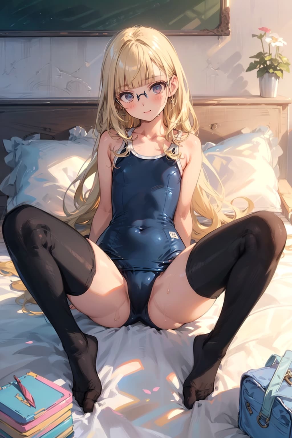 スク水タイツの眼鏡っ娘