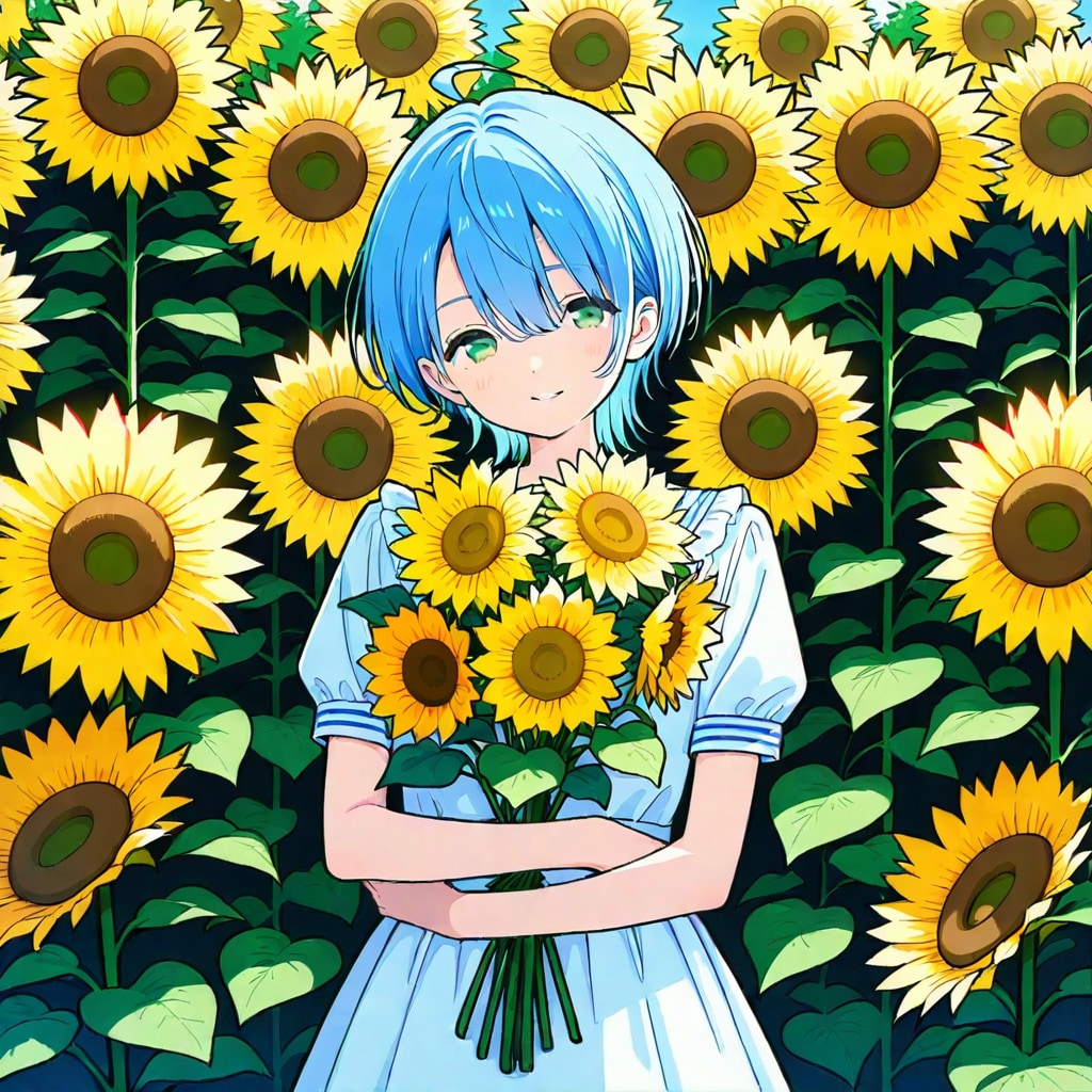 向日葵畑 | の人気AIイラスト・グラビア