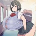 黒髪超乳むちむちJK 3枚目