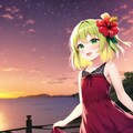 8月10日の誕生花：ハイビスカス：赤い服 2枚目
