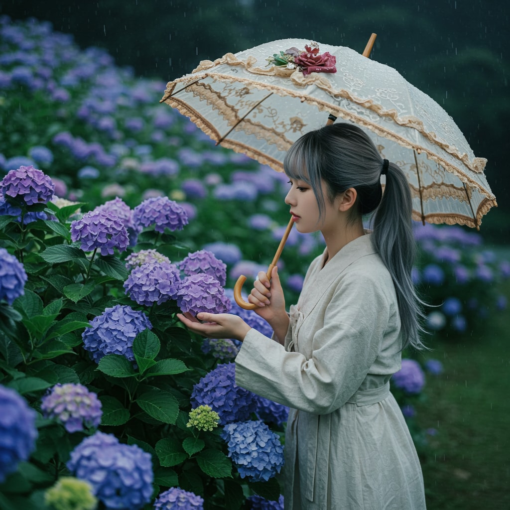 梅雨　あじさい