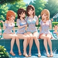 庭先で水浴び 2枚目