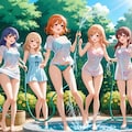庭先で水浴び 3枚目