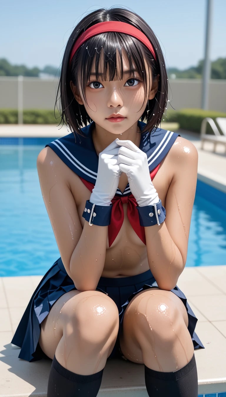 胸元を隠すセーラー美少女、その仕草が「全方位から刺さる」「白手袋フェチ死亡」とネット騒然ｗ