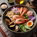seafood noodleに花を添えて 2枚目