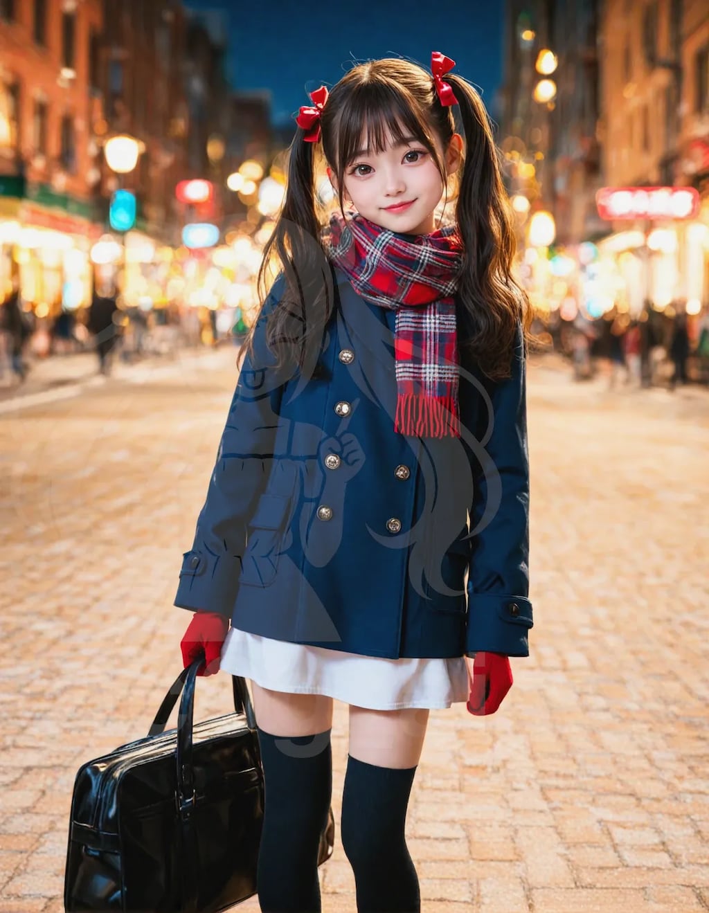 愛ちゃんの冬の日の制服コーデ