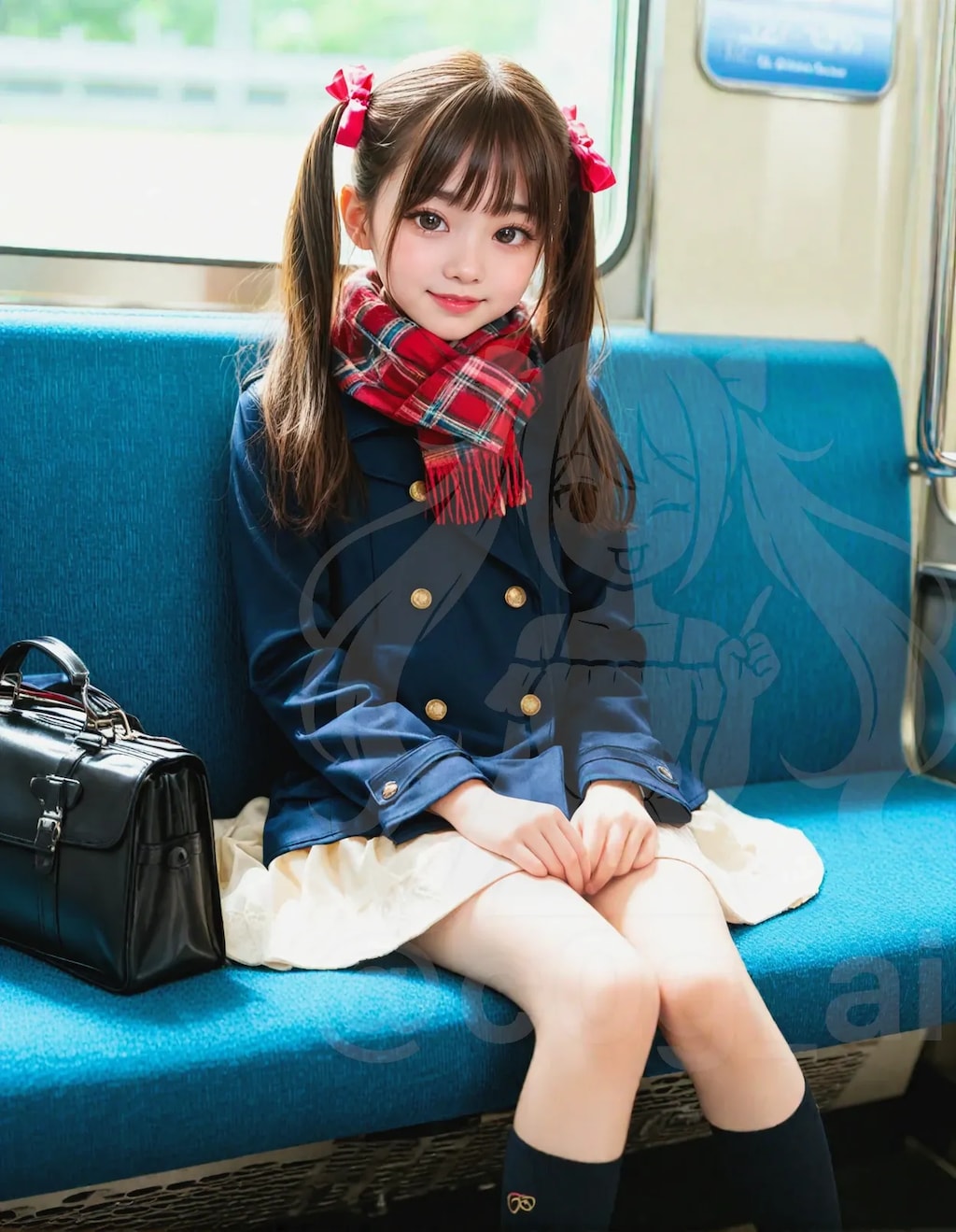 愛ちゃんの冬の日の制服コーデ