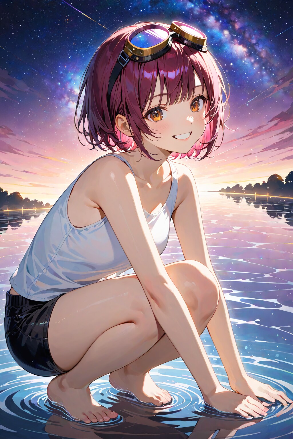 ショートパンツxゴーグル