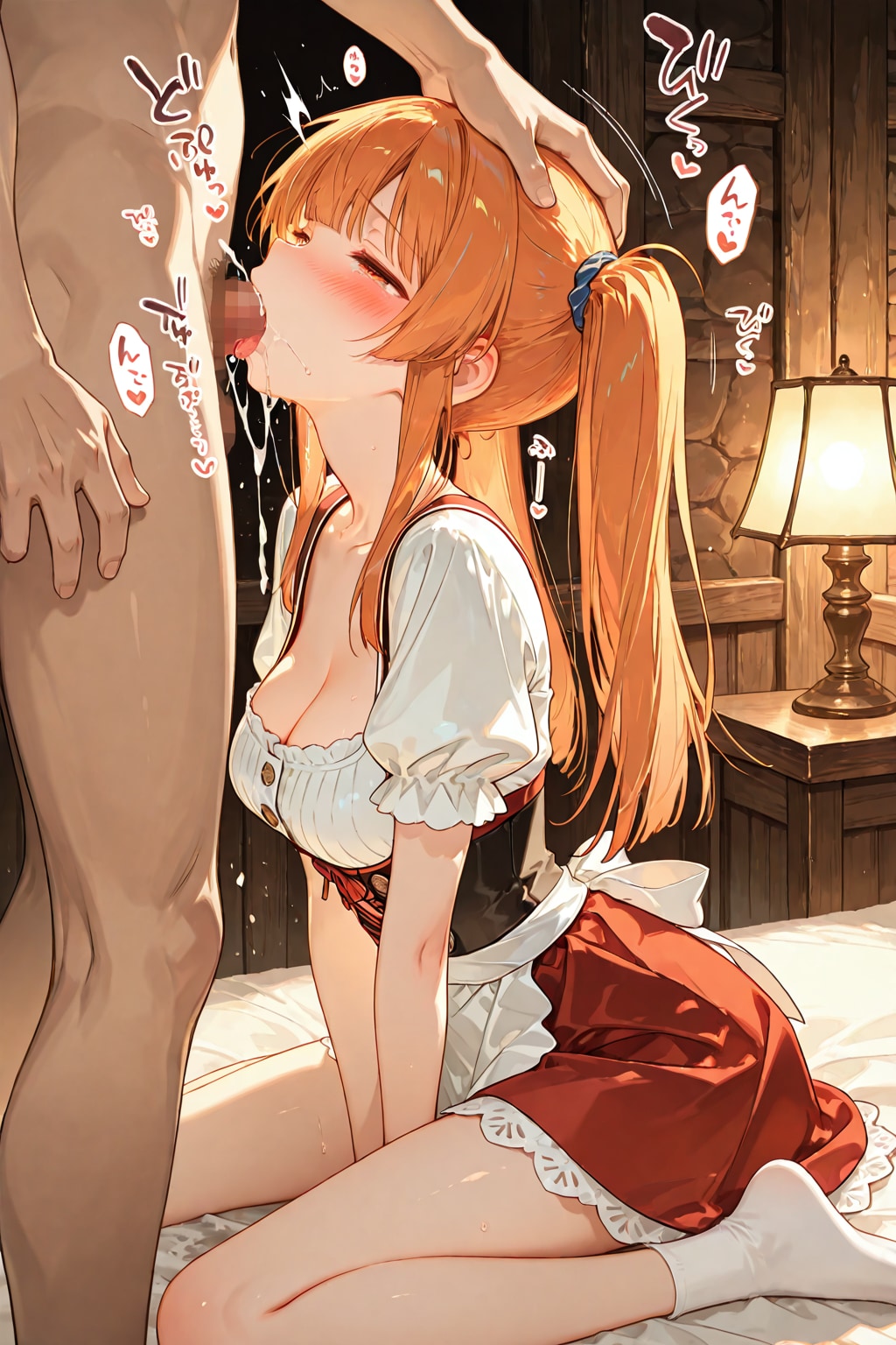 酒場の看板娘（裏顔）『わぁ、やっぱり見込んだ通りの大きさ♡　いっただきまーす♪』