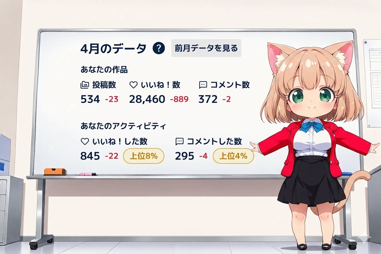 せいせきはっぴょ〜 2026年4月 | の人気AIイラスト・グラビア