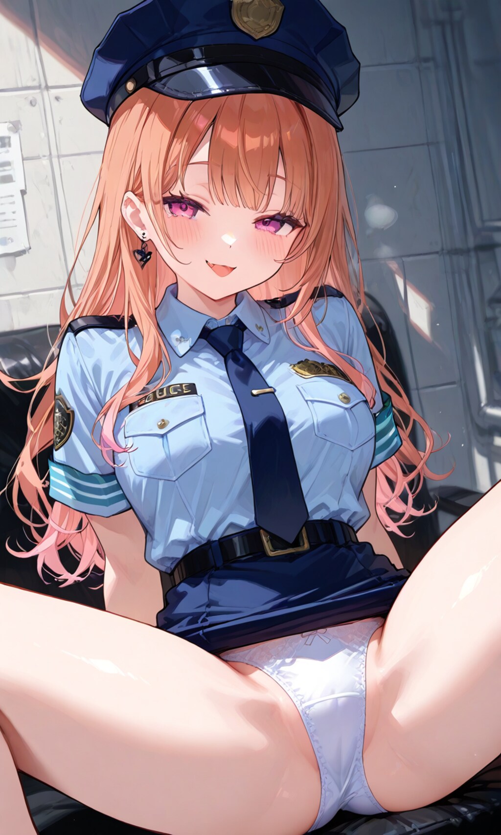 警官コスの少女