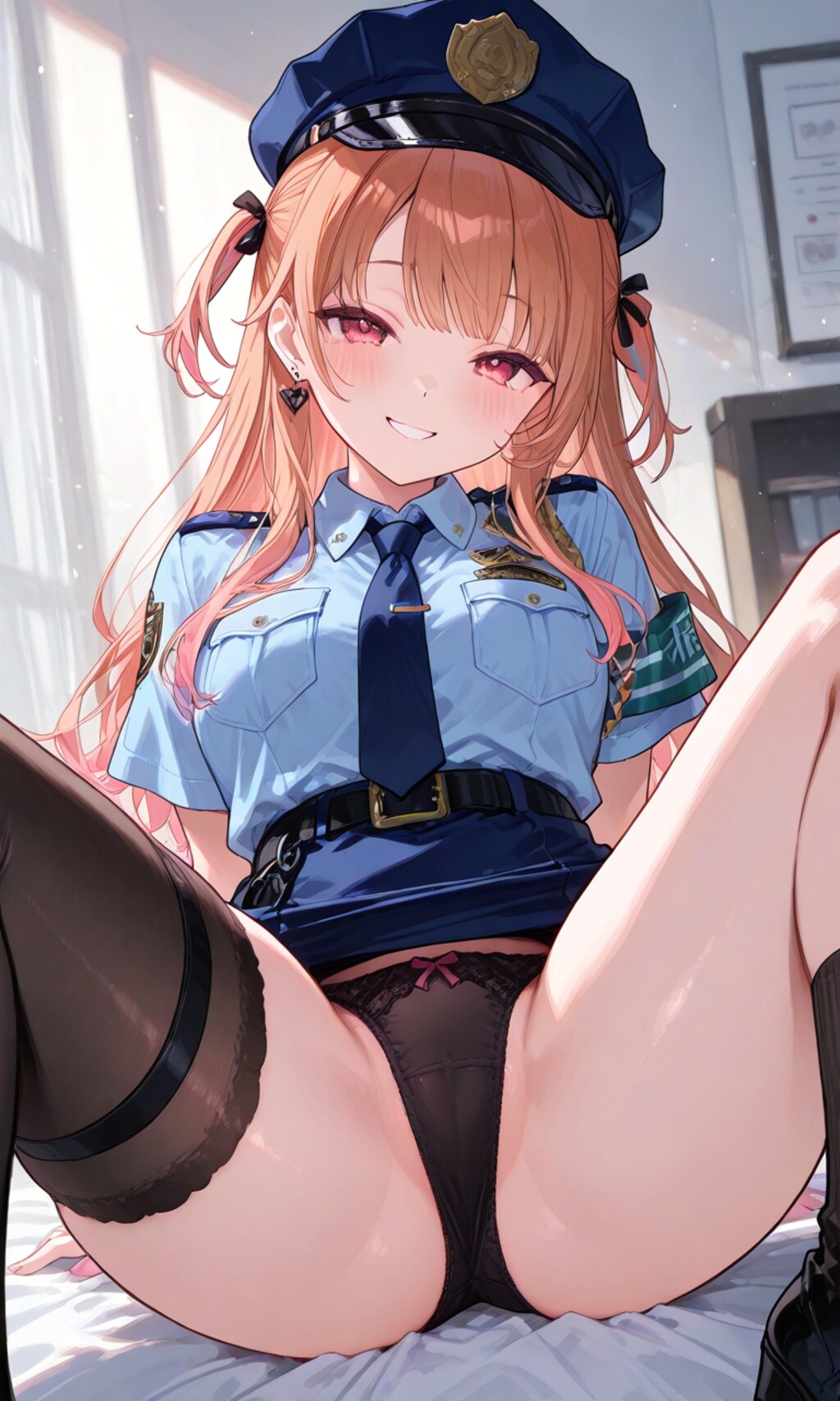 警官コスの少女