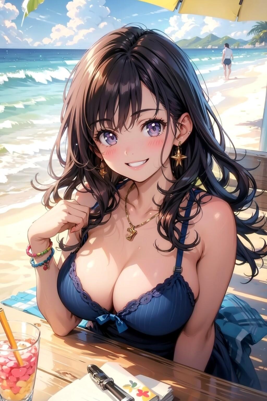 浜辺で休憩中♪