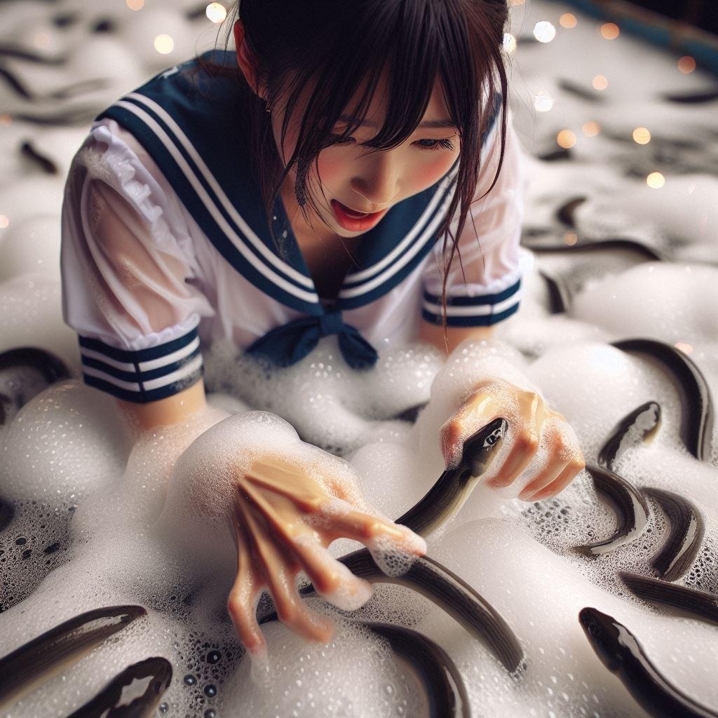 超ハードなウナギの掴み取り