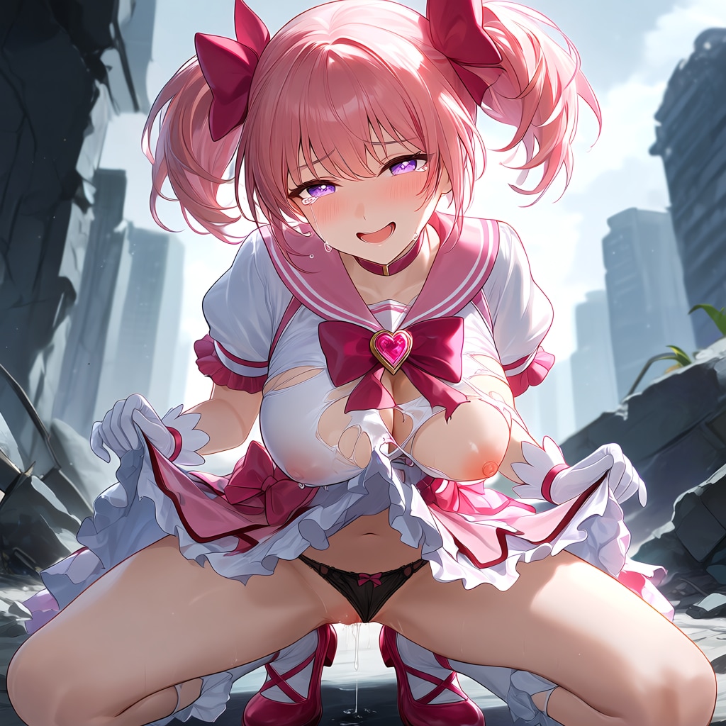 敗北魔法少女パンチラ命乞い