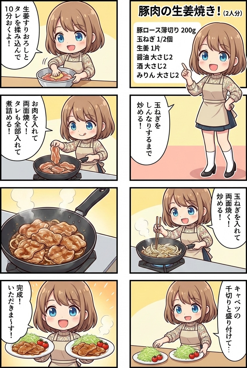 豚肉の生姜焼き | の人気AIイラスト・グラビア