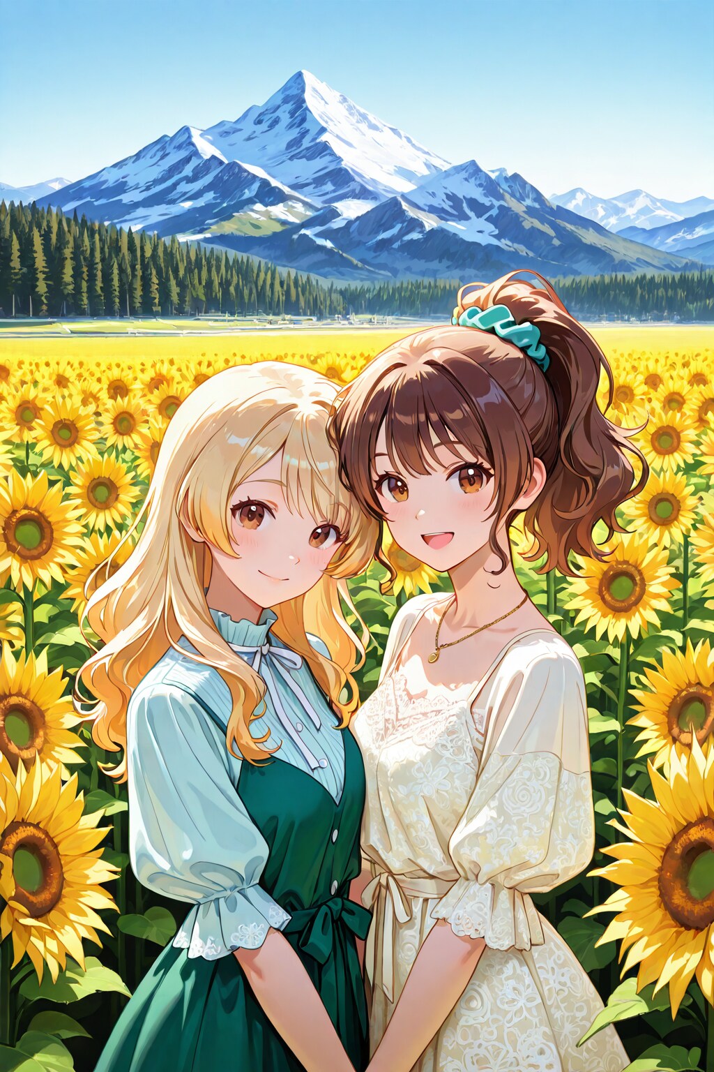 向日葵とふたり | の人気AIイラスト・グラビア