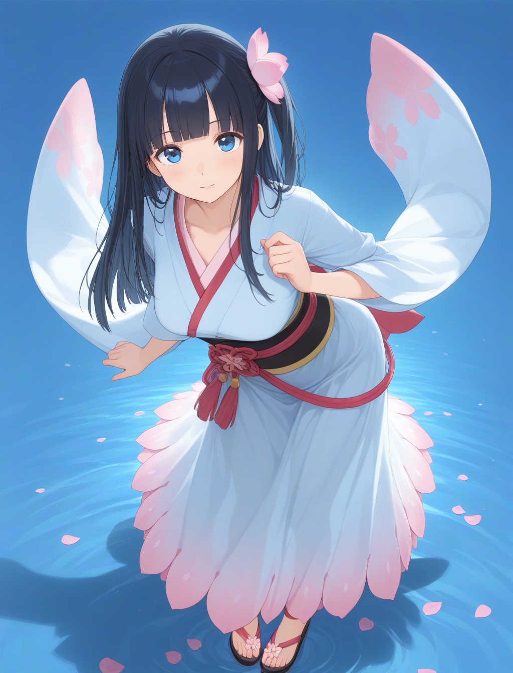 桜吹雪の舞妓