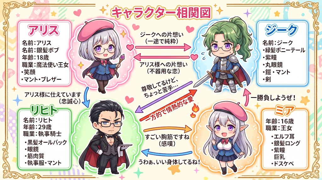 騎士くん達の相関図