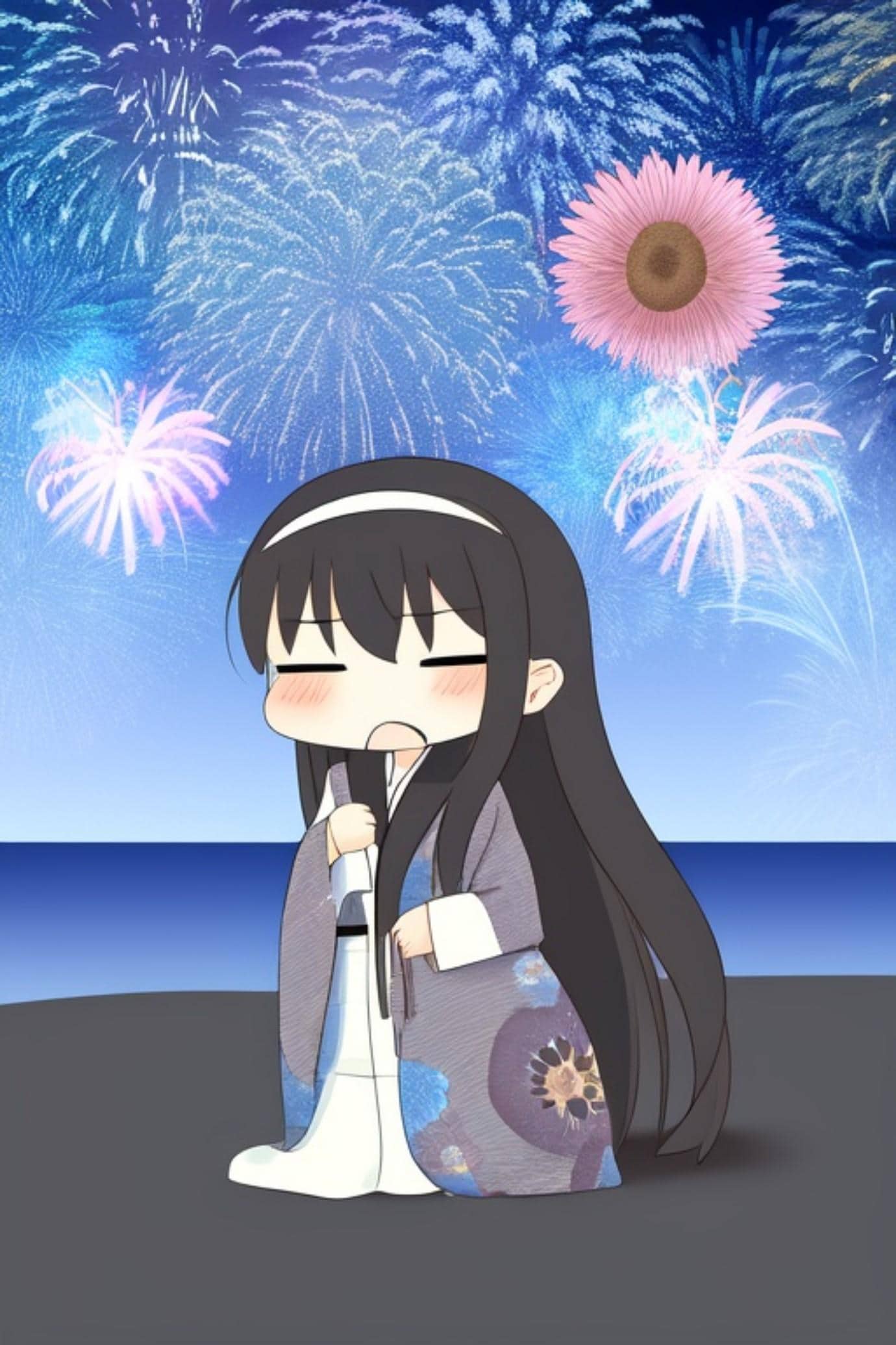 海で黒髪ちゃん | の人気AIイラスト・グラビア