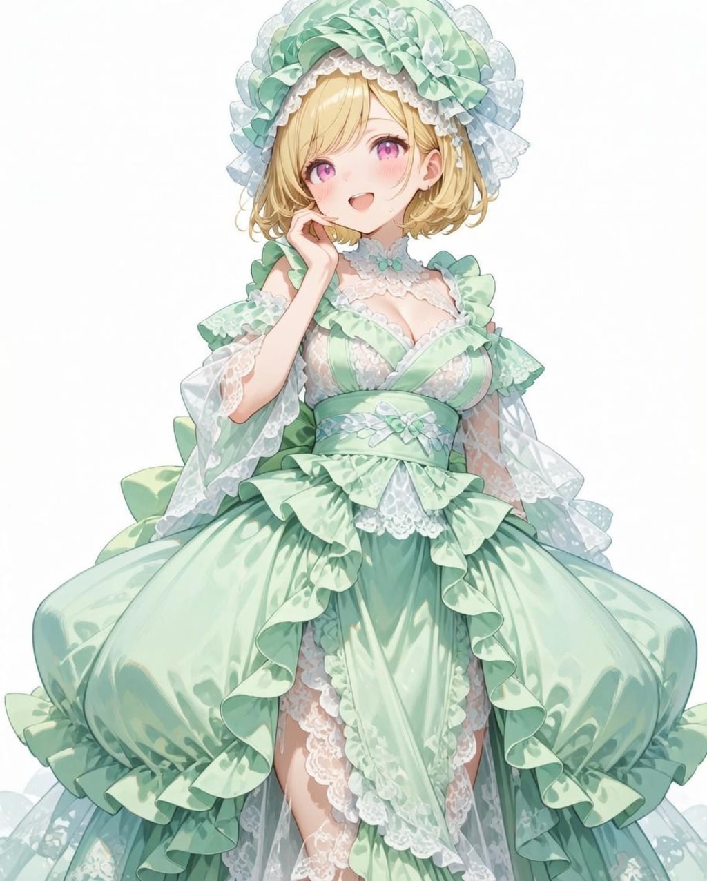 超ガーリーな着物風フリルマシマシドレスのリーシャさん