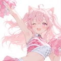 応援するピンク猫ちゃん 2枚目