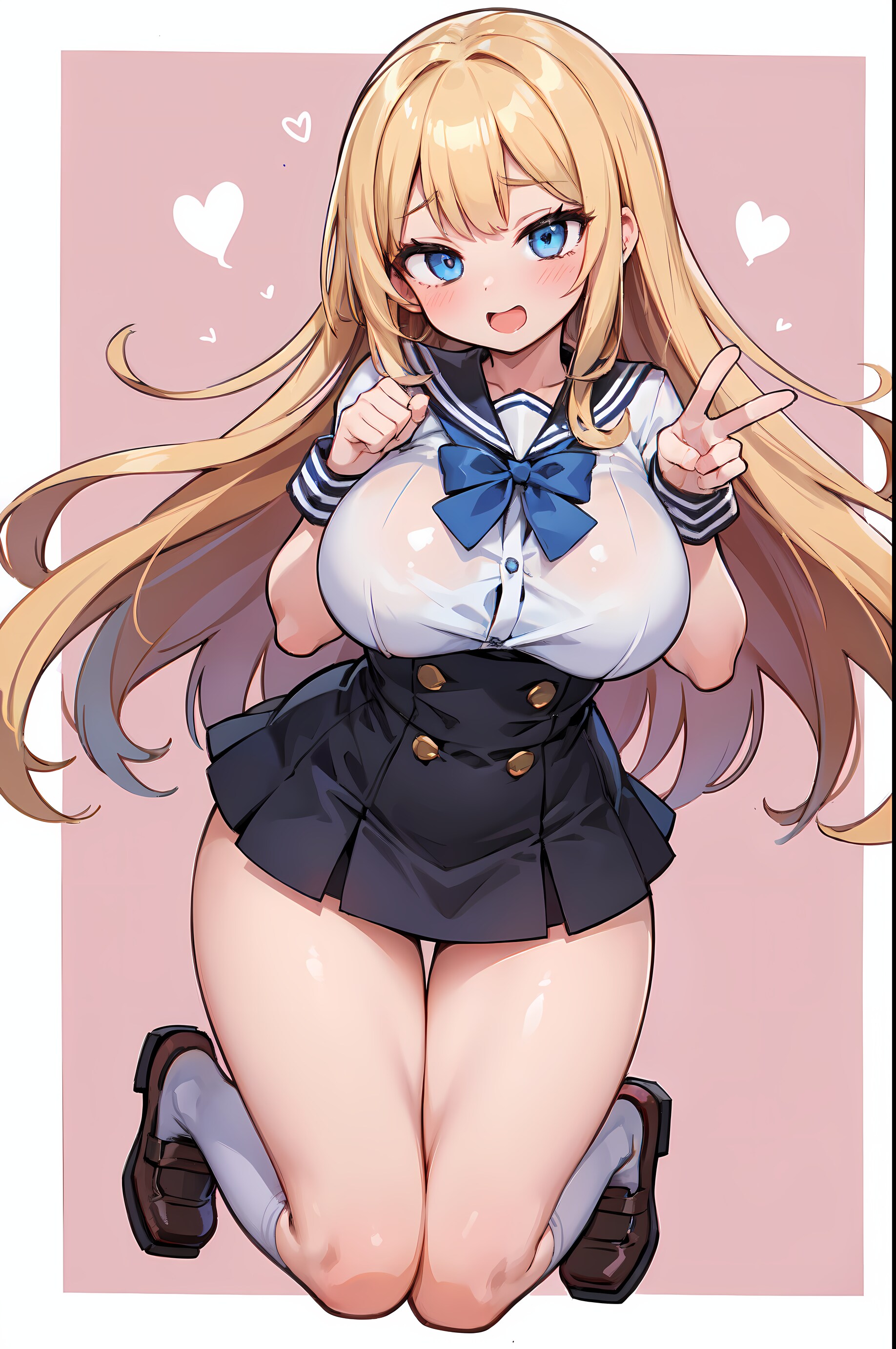 『発育が良すぎる学生服の金髪少女』