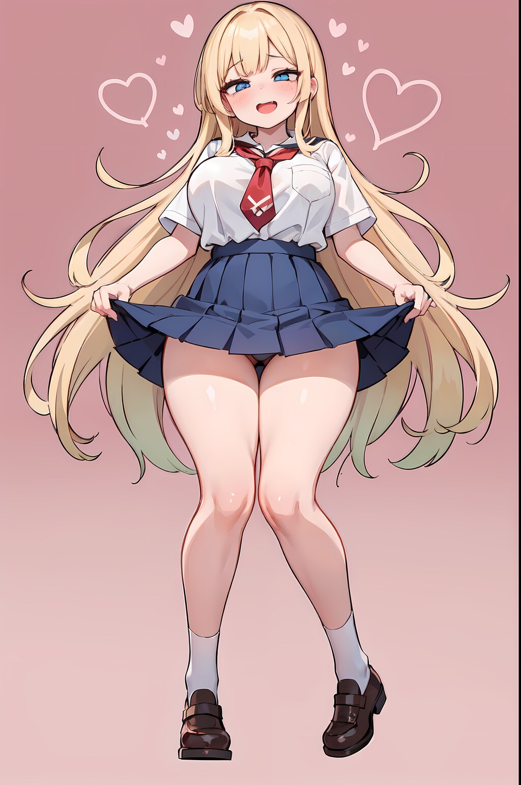 『発育が良すぎる学生服の金髪少女』