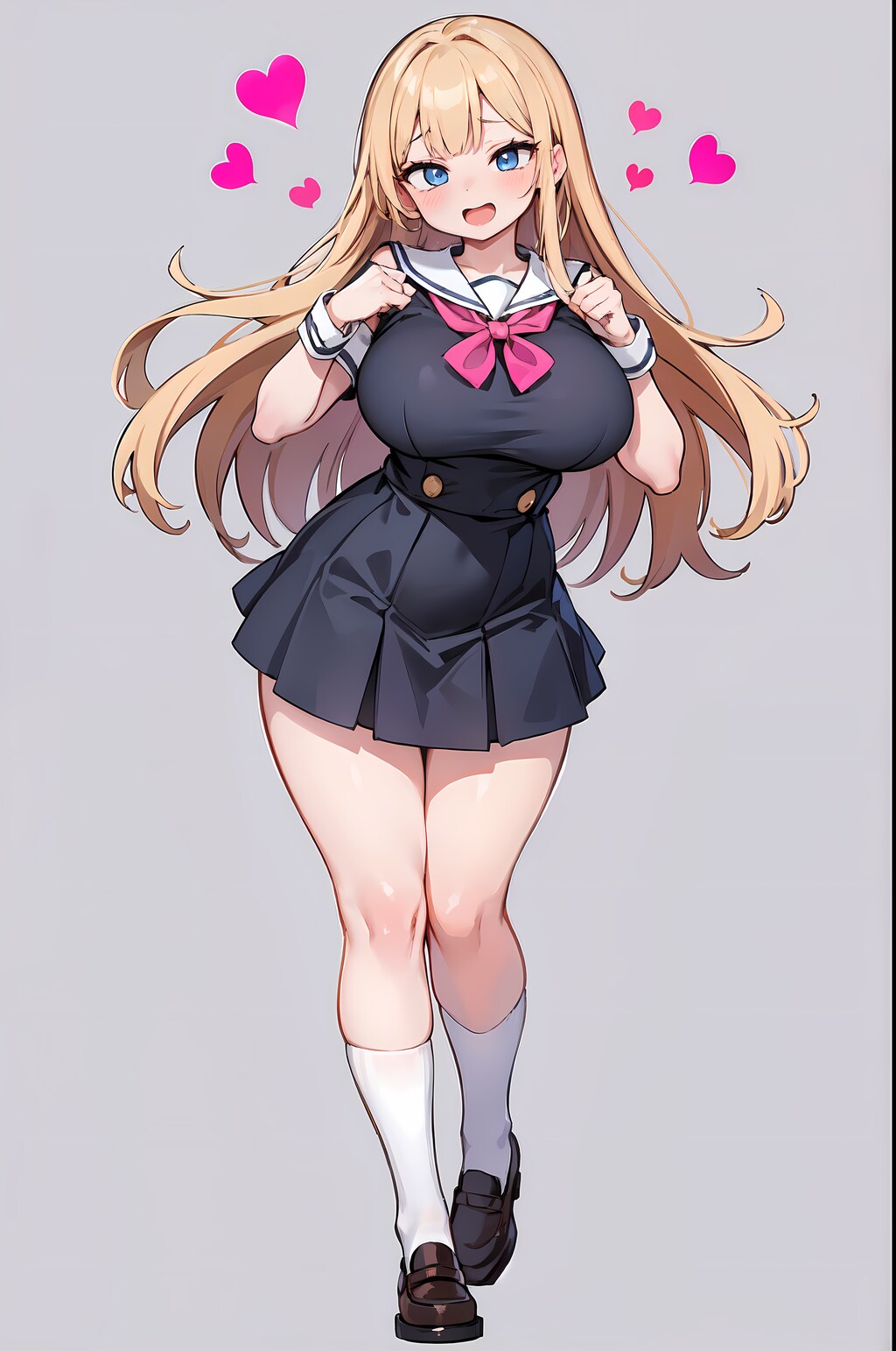 『発育が良すぎる学生服の金髪少女』