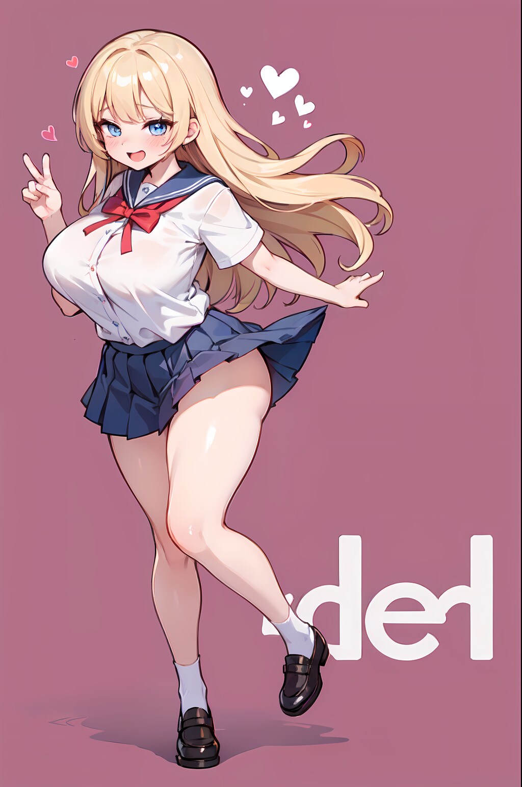 『発育が良すぎる学生服の金髪少女』