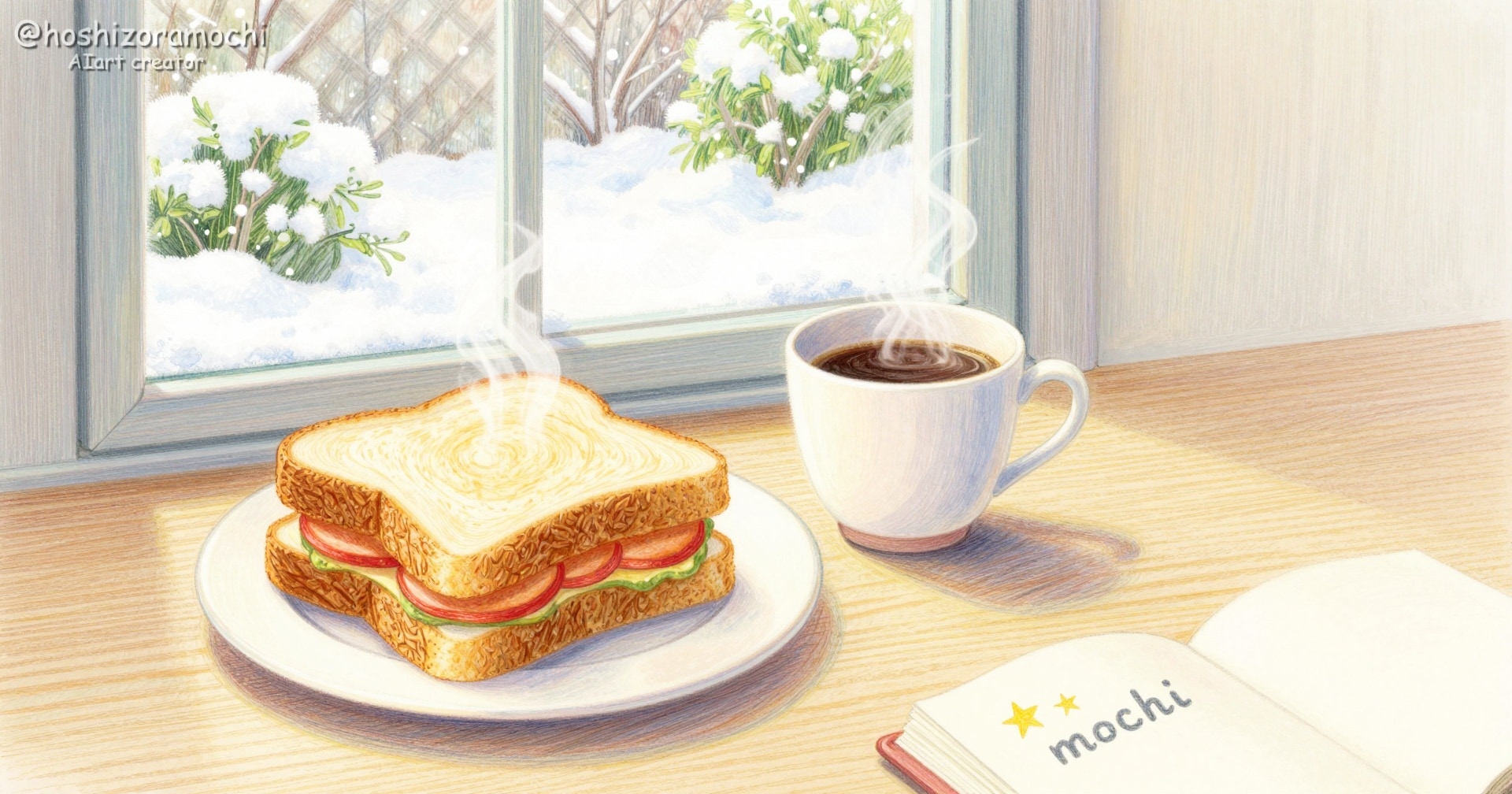 雪の日の朝ごはん☕