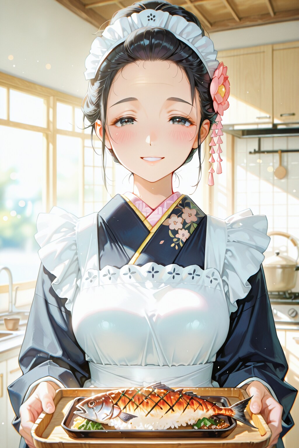 おはよう絵梨奈ちゃん❤️芹奈ちゃん❤️〇〇くん❤️今日の朝食は焼き魚よ❤️ | の人気AIイラスト・グラビア